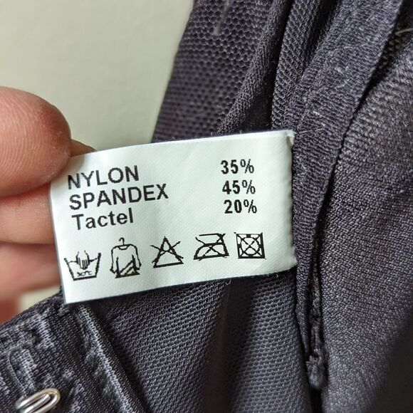 Floral Black Mesh and Lace Catsuit women's sz L - Picture 5 of 10